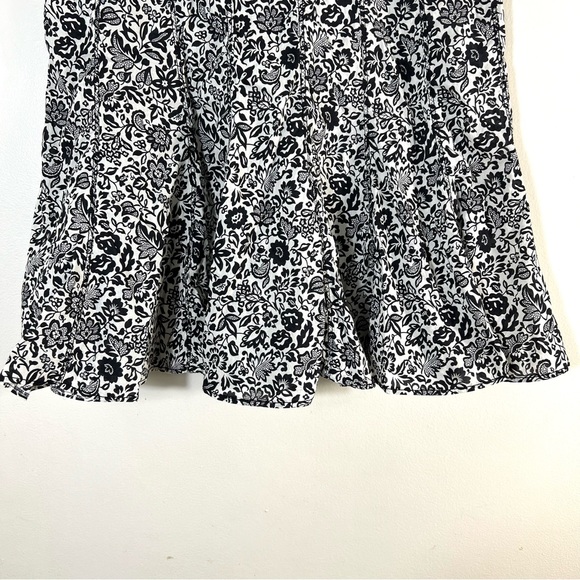 Gerard  Darel Flowy Midi Length Floral Black/White Skirt Sz S/M - Picture 3 of 9